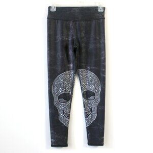 Evolution and Creation Active Distressed Grey Skull Athleisure Leggings Small